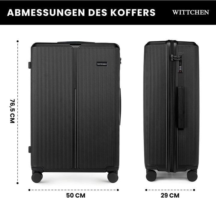 WITTCHEN Stripes Line Kofferset 3-teilig | ABS-Hartschalenkoffer, 4 Rollen 360° | Koffer Set Handgep