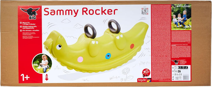Big Sammy Rocker - Kinderwippe für 1 bis 3 Personen, mit süssen Rückenschuppen und stabilen Griffen,