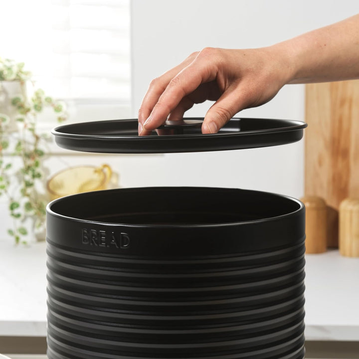Russell Hobbs RH03269EU7 Ribbed Brotkasten – Brotkasten aus Metall, grosser Küchenkanister, Aufbewah