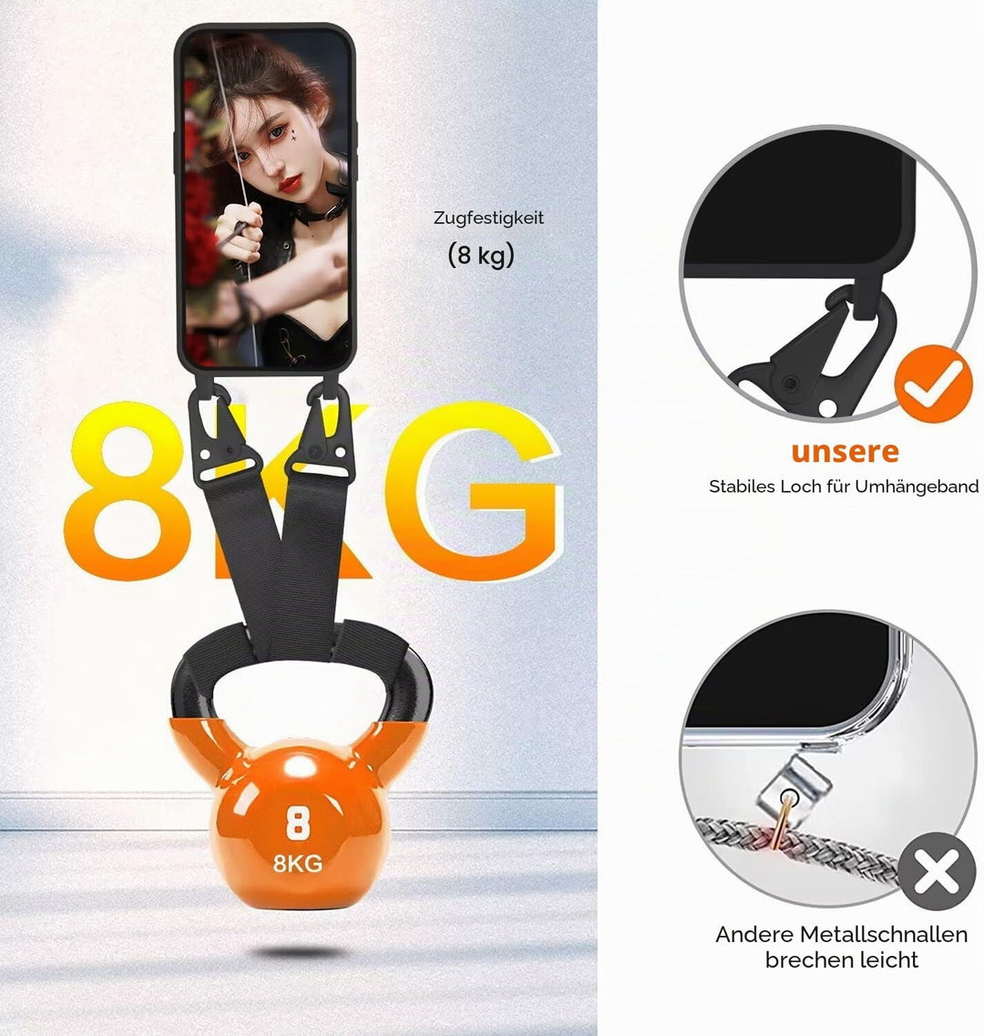 Handykette mit Band für Samsung Galaxy S21 FE Hülle, Lanyard (abnehmbar) Handyhülle Case mit justier
