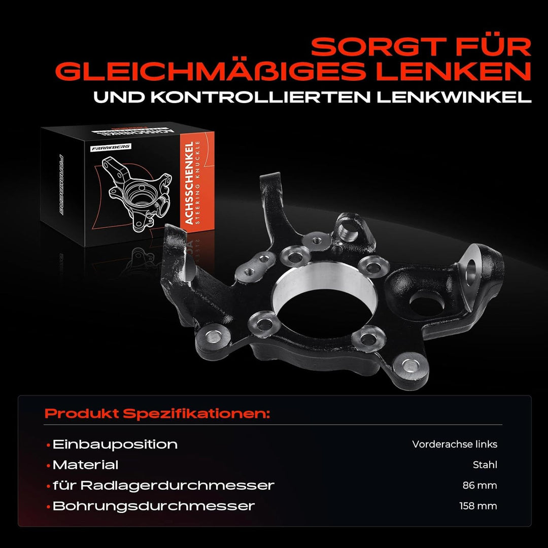 Frankberg Achsschenkel Vorderachse Links Kompatibel mit Pajero IV V8W V9W 3.0L-3.8L 2006-Heute Pajer
