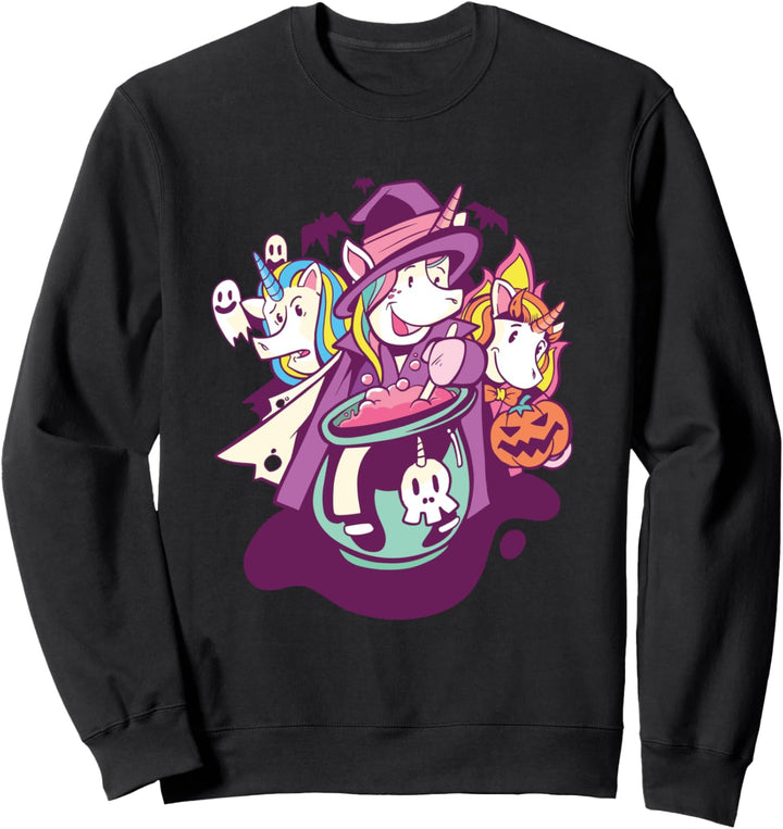 Halloween süsse Einhorn-Hexen Sweatshirt