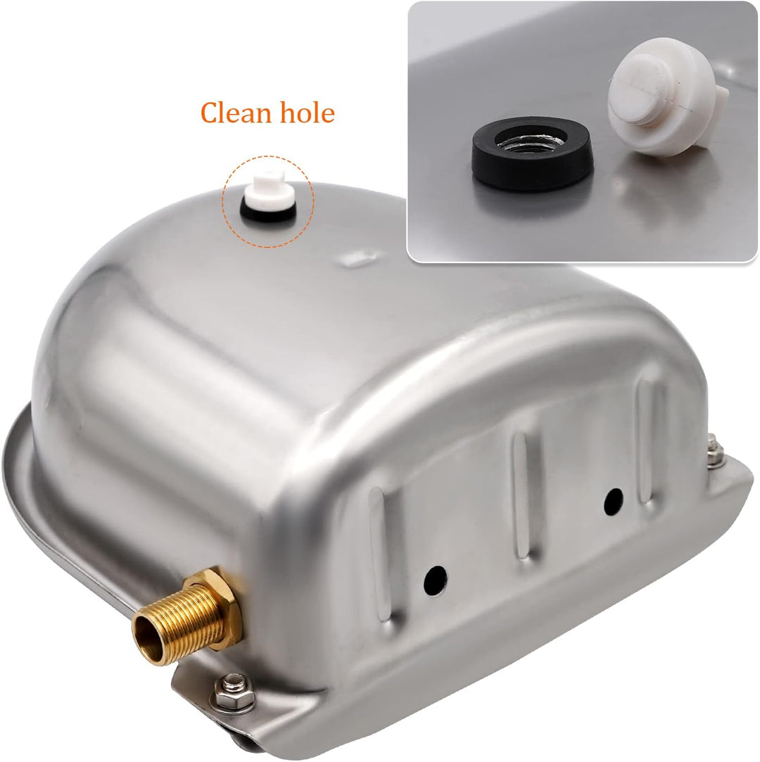 Edelstahl Wassernapf mit 1/2 Zoll Messing Schwimmerventil Hund Automatische Tränke mit Ablassschraub