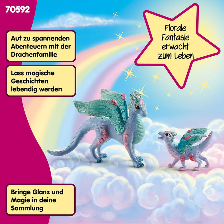 schleich BAYALA 70592 Fliegende Blumen-Drachenmutter und Babydrache Spielset - Drache Mutter und Dra