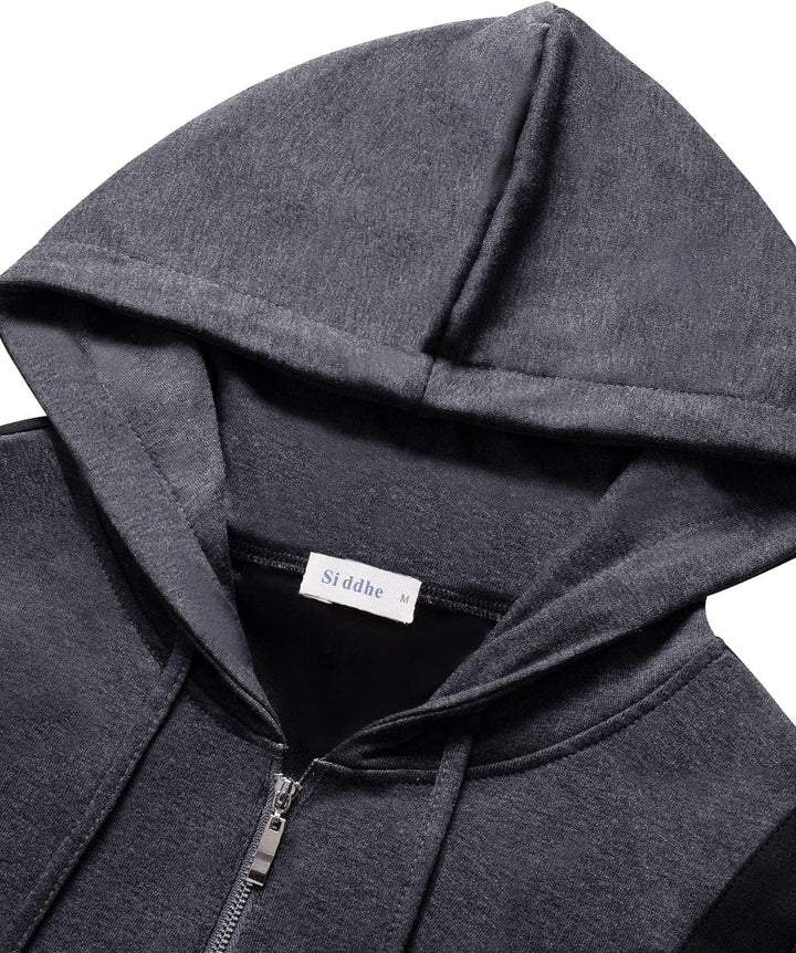 Siddhe Pullover Damen Hoodie 1/4 Zip Farbblock Sweatshirt Kapuzenpullover Tunika mit Reissverschluss