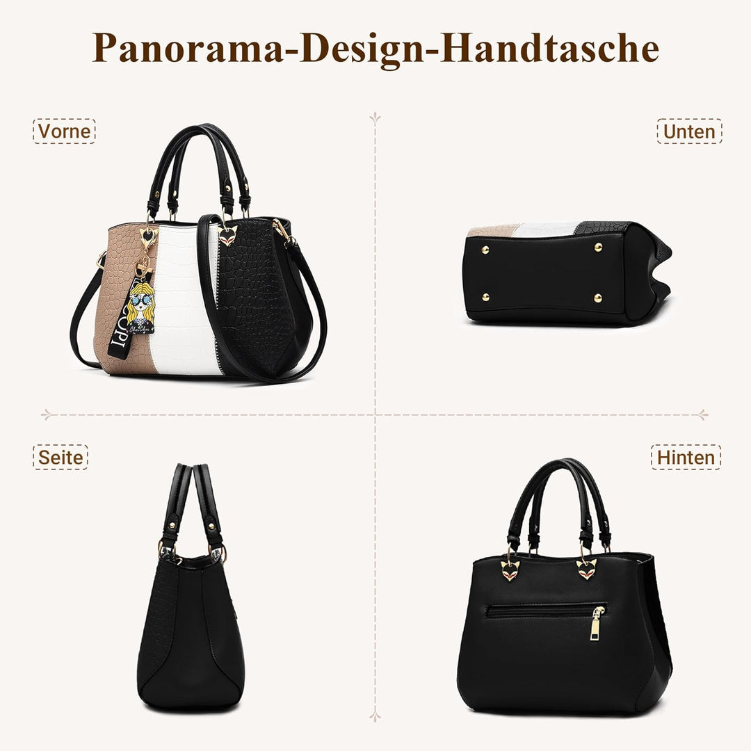 DIRRONA Elegant Damen Handtasche Schultertasche Gross Kapazität Umhängetasche Beiläufig Reise Tasche