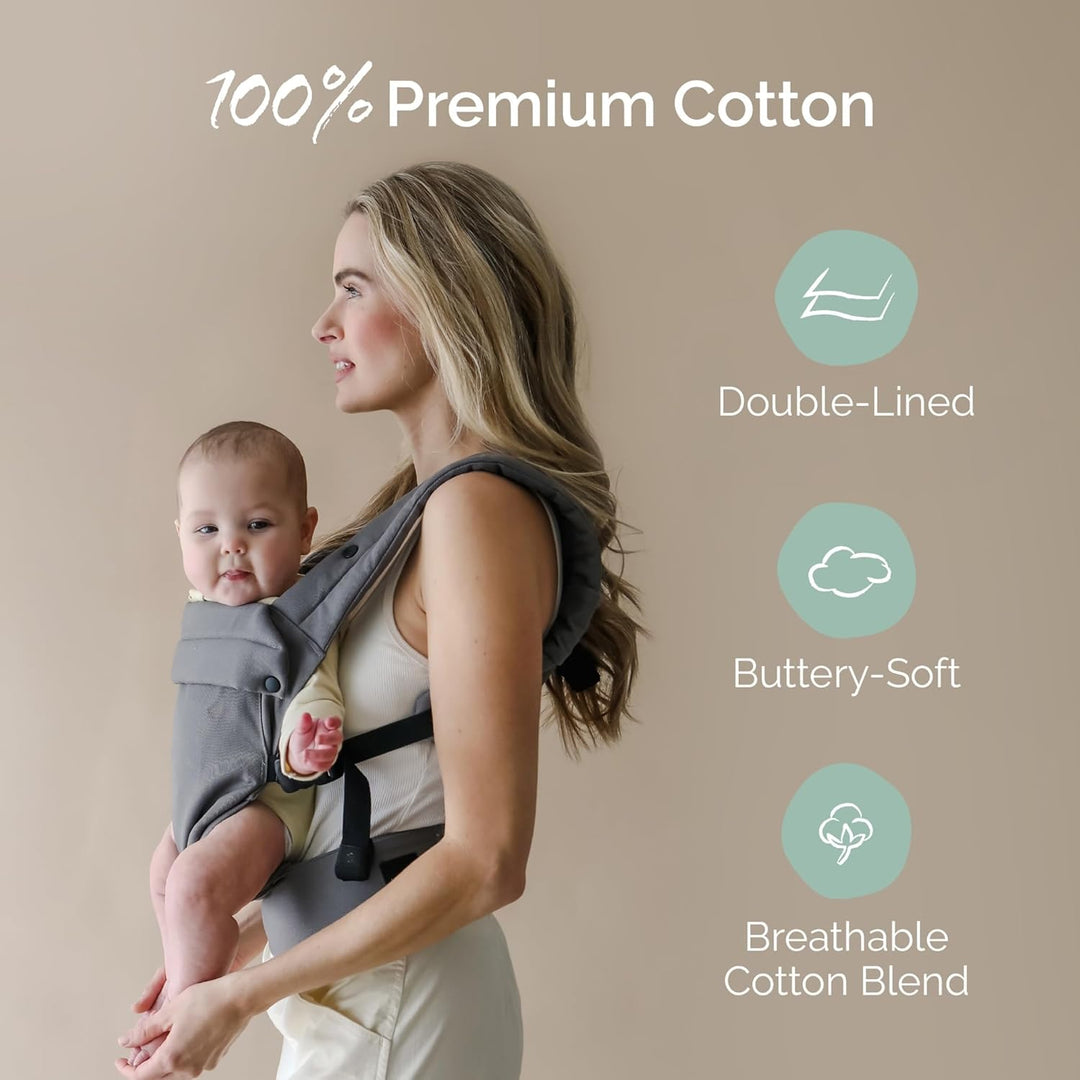Boba Auri Babytrage Neugeboren bis Kleinkind - 100% Baumwolle-Premium, 3 ergonomische Tragepositione