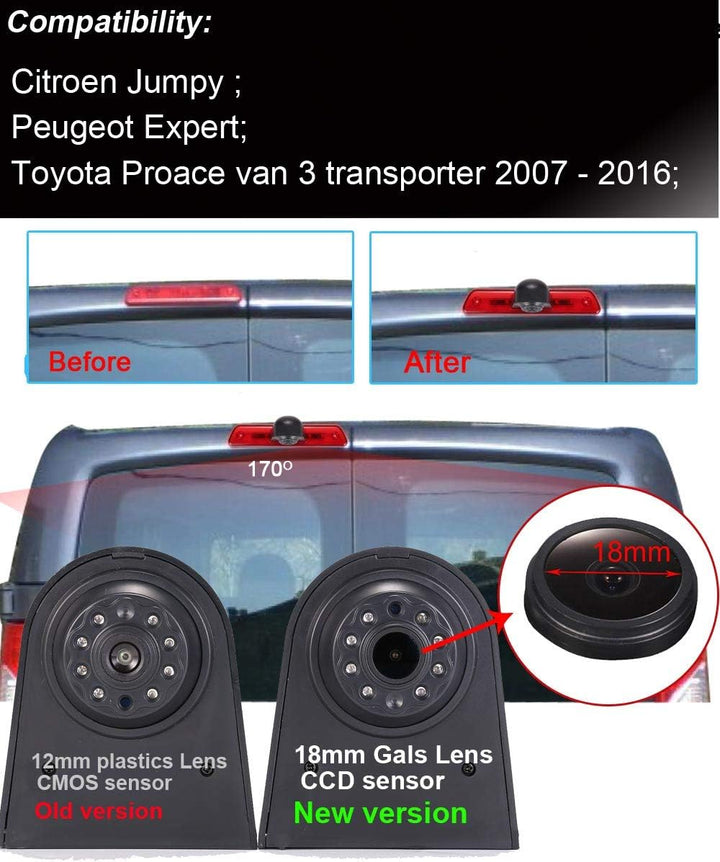 【Super HD Rückfahrkamera Set】7 Zoll TFT LCD Farbdisplay Auto Monitor + 1280*720 Pixel 1000TV Linien