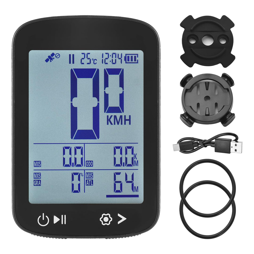 Cryfokt Drahtloser GPS -Fahrradcomputer mit Hohem Klarem Display, Genauem PC und ABS -Material, Wied