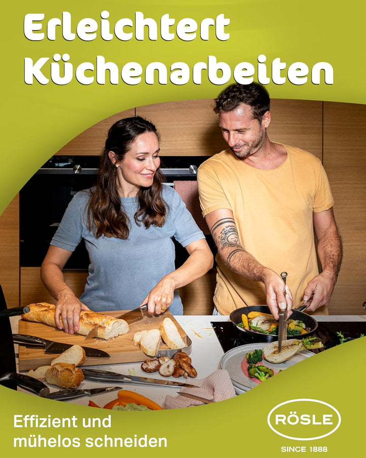 RÖSLE Kochmesser WOLFGREY 20 cm – Hochwertiges und scharfes Küchenmesser, universell einsetzbar für