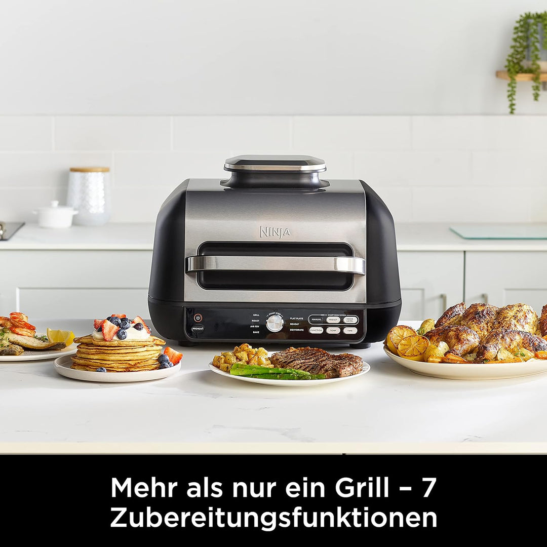 Ninja Foodi MAX PRO Grill, Plancha Flat Grill Plate & Airfryer, 3,8LHeissluftfritteuse, Air Fryer mi