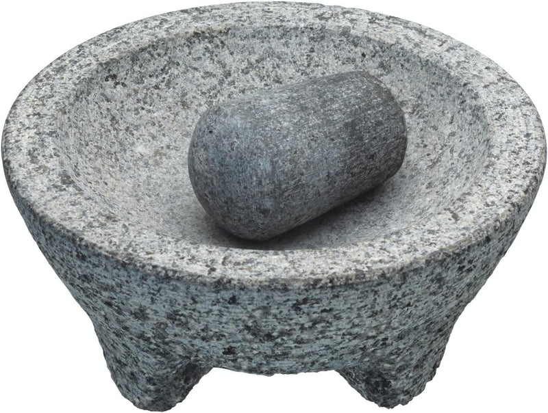 KitchenCraft World of Flavours „“Molcajete“ Mexikanisches Mörser und Stössel Set, Granit, 20