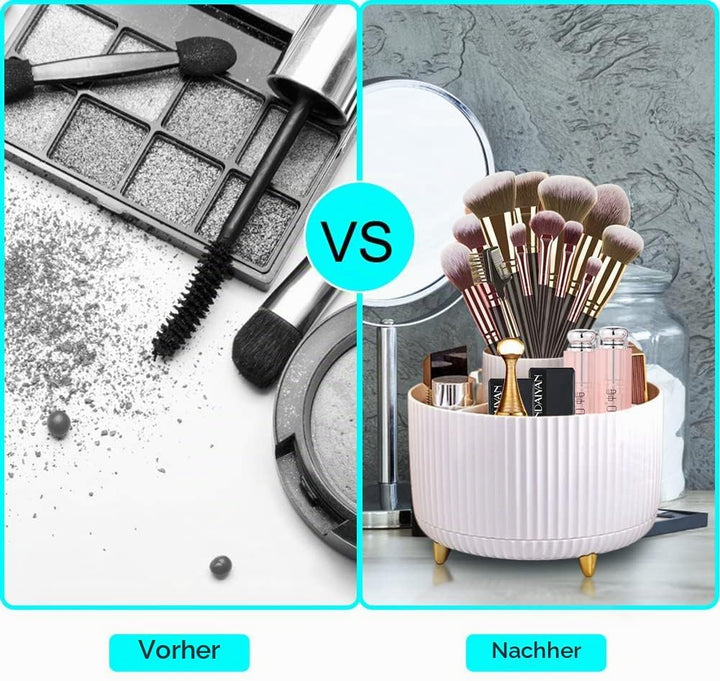 Kosmetik Make Up Organizer, 360°Drehbarer Pinsel Organizer, Kosmetikregal, Lidschattenpinsel Lippens