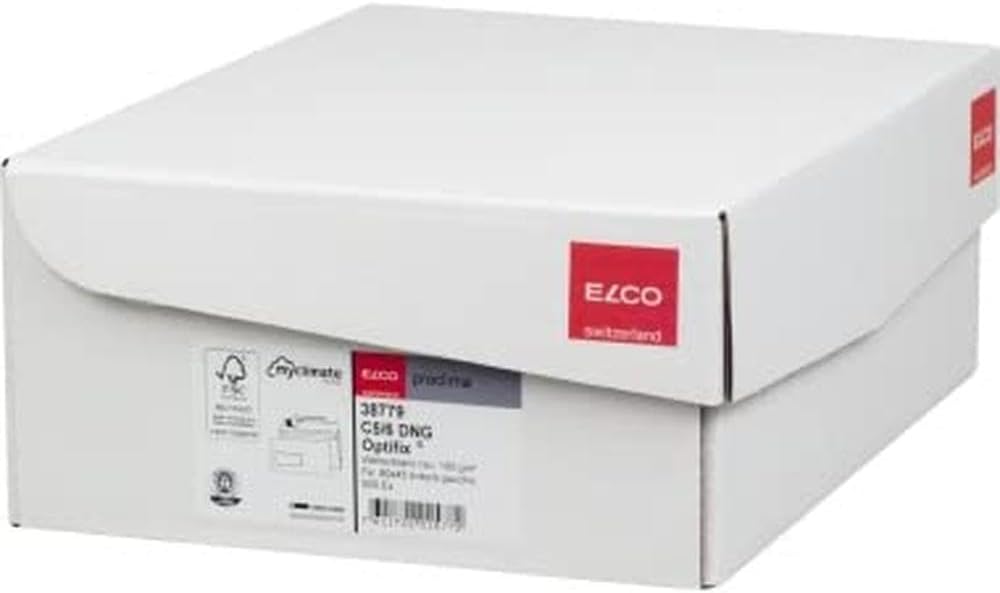 ELCO 38779 Proclima Box mit Deckel und 500 Briefumschläge/Versandtasche, Haftklebeverschluss, 100g,