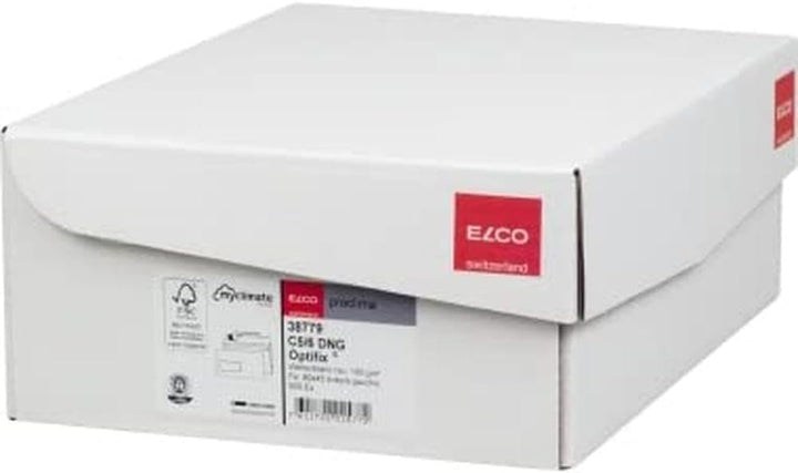 ELCO 38779 Proclima Box mit Deckel und 500 Briefumschläge/Versandtasche, Haftklebeverschluss, 100g,