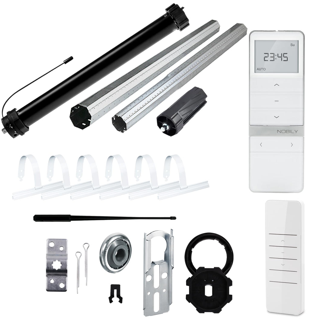 NOBILY Rolladen-Komplett-Set f. 60mm Achtkantwelle Mechanischer Funk Maxi-Rolladenmotor 20Nm + Rolla