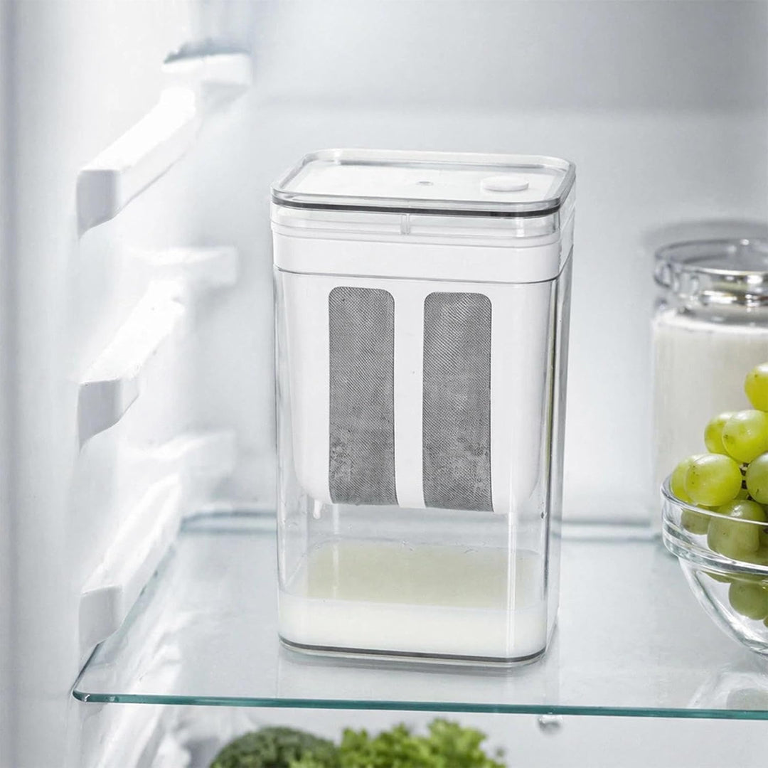 Joghurt Sieb mit Deckel, 1100 ml Feine Filtersiebe für Joghurt, Joghurt Presse mit 80-Mesh Edelstahl