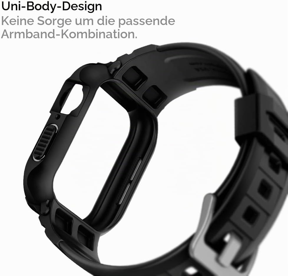 Spigen Rugged Armor Pro Hülle mit Band für Apple Watch 41/40mm | TPU-Unibody-Hülle mit Armband, Carb