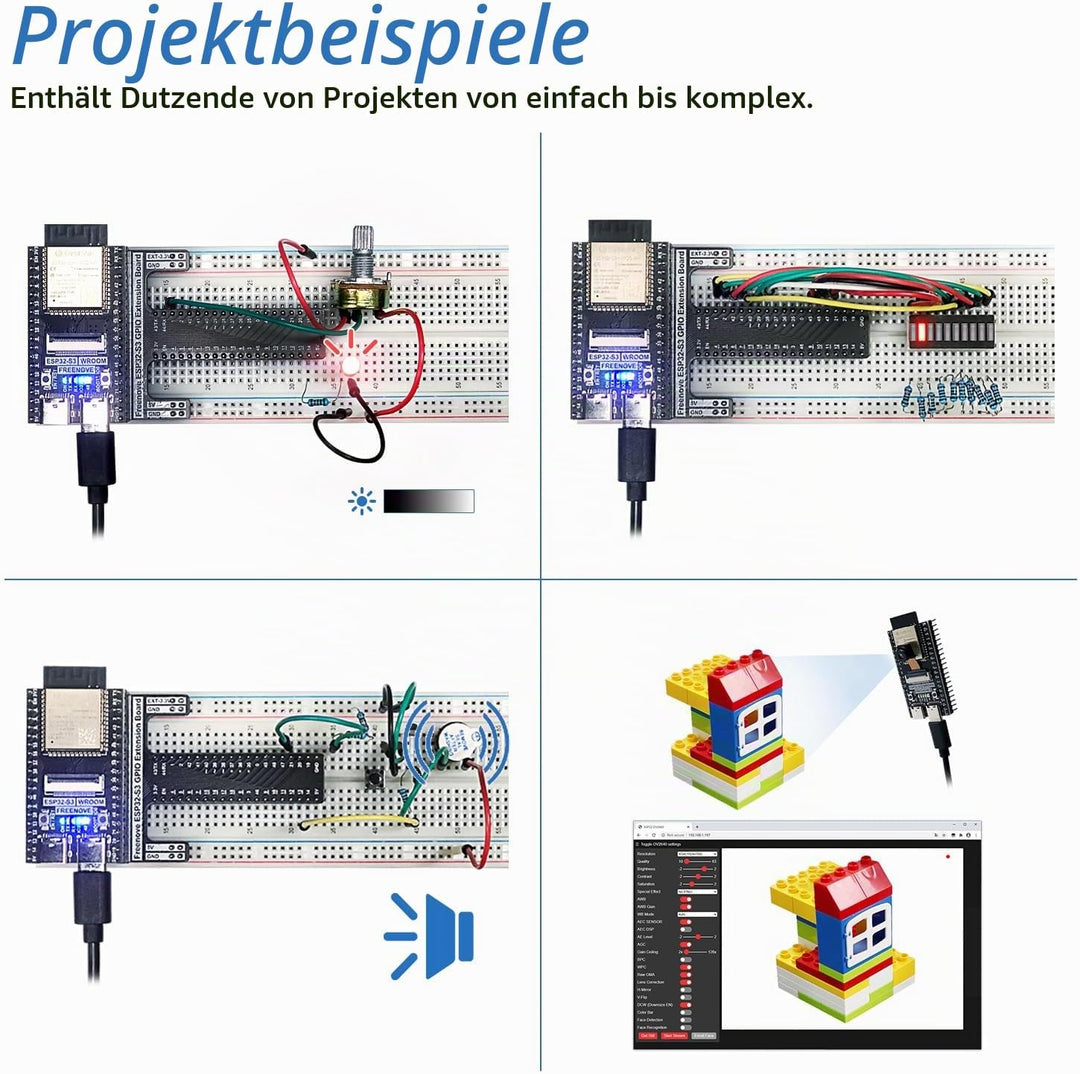 FREENOVE Basic Starter Kit for ESP32-S3-WROOM (Included) (Compatible with Arduino IDE), Onboard Came