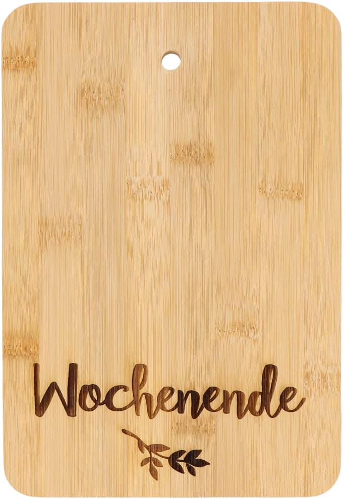 Spruchreif | 6er-Set Frühstücksbrettchen aus Bambus mit Ständer | Brettchenständer Holz mit Frühstüc