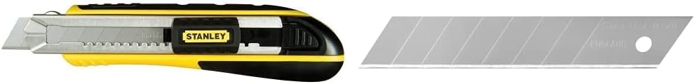 Stanley FatMax Cutter (mit Magazin, 18 mm Klingenbreite, 180 mm Länge) & Abbrechklingen (18 mm, gera