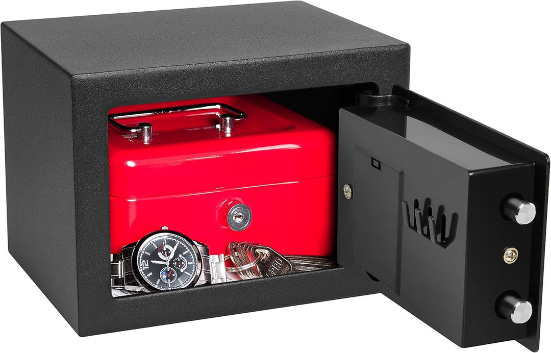Homesafe HV17E Tresor Safe mit Elektronischem Schloss, 17x23x17cm (HxWxD), Carbon Satin Schwarz, 17x