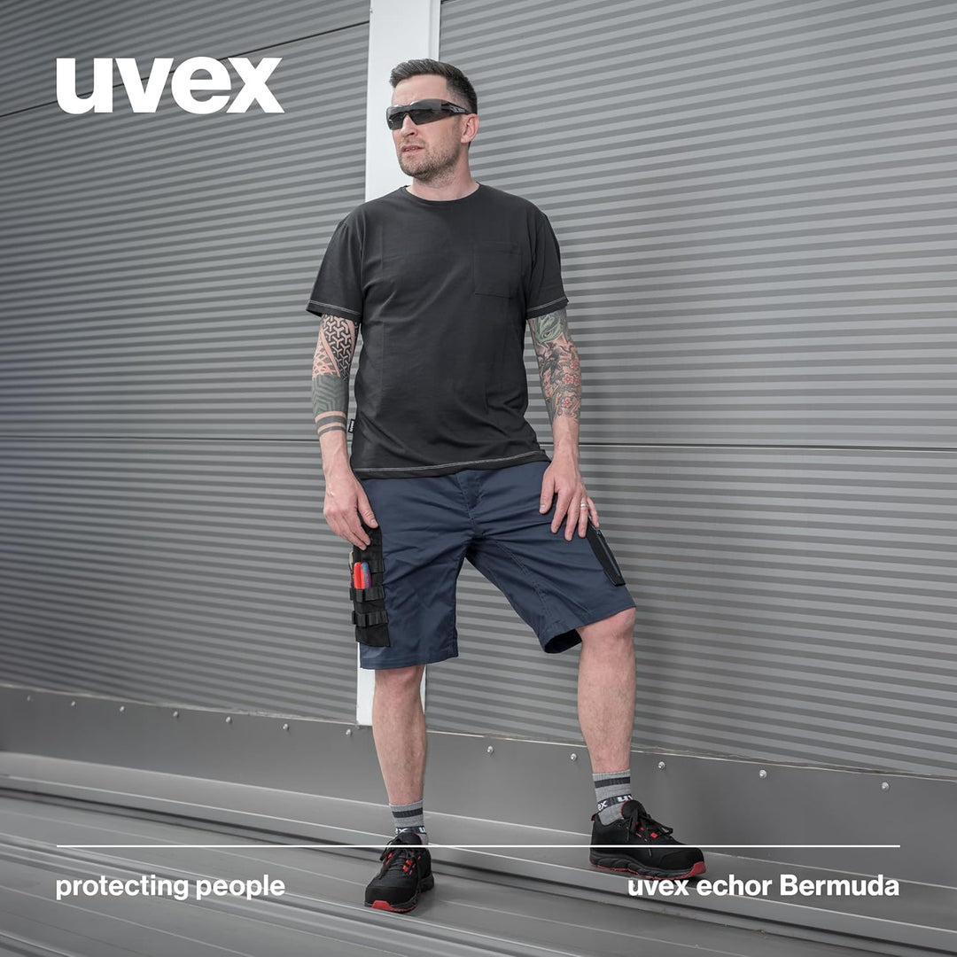 uvex echor Bermuda - Kurze Premium Arbeitshose - Herren-Cargohose - Stretch-Bund, leicht, elastisch