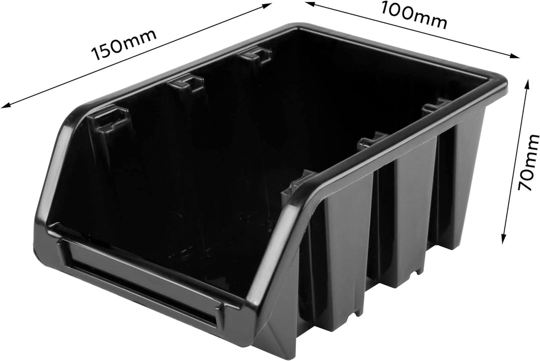 Lagersystem Werkstattregal | 115 x 78 cm | 99 stck. Box | Wandregal mit Stapelboxen - Wandplatten Ex