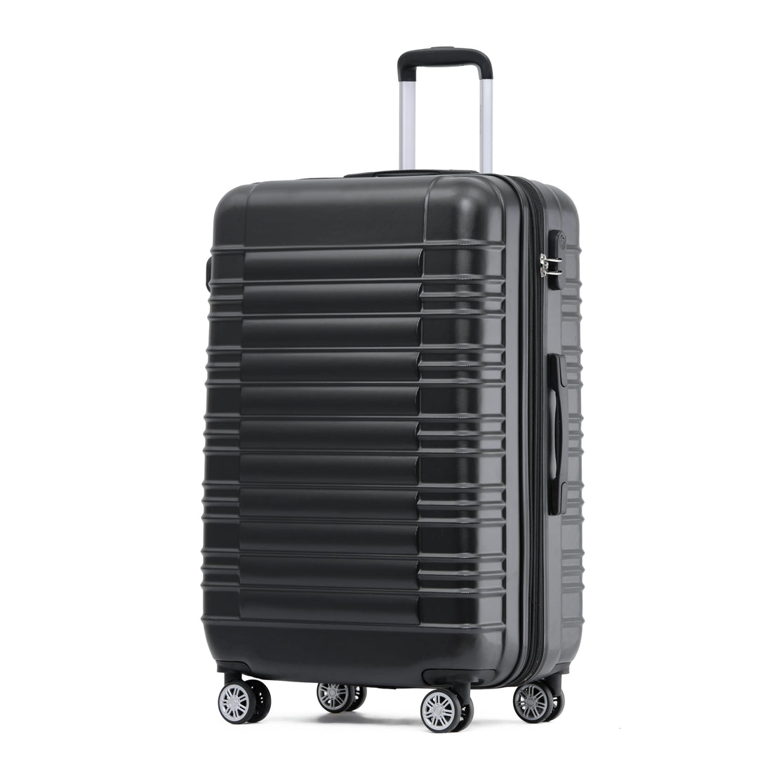 BEIBYE Zwillingsrollen Reisekoffer Koffer Trolleys Hartschale M-L-XL-Set (Schwarz, XL) Schwarz XL