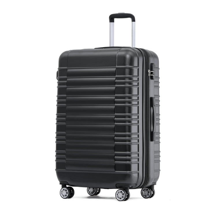 BEIBYE Zwillingsrollen Reisekoffer Koffer Trolleys Hartschale M-L-XL-Set (Schwarz, XL) Schwarz XL