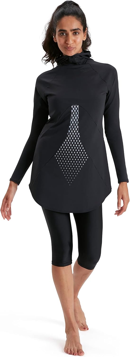 Speedo Damen Hydropro Modest 2 Piece Full Cover Schwimmanzug 28 Schwarz, 28 Schwarz