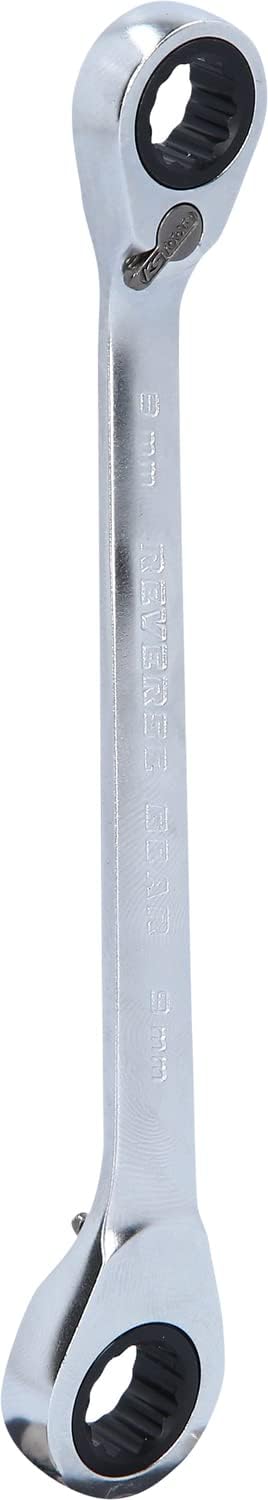 KS Tools 503.4571 GEARplus Doppel-Ratschenringschlüssel umschaltbar 8x9mm, 8x9mm