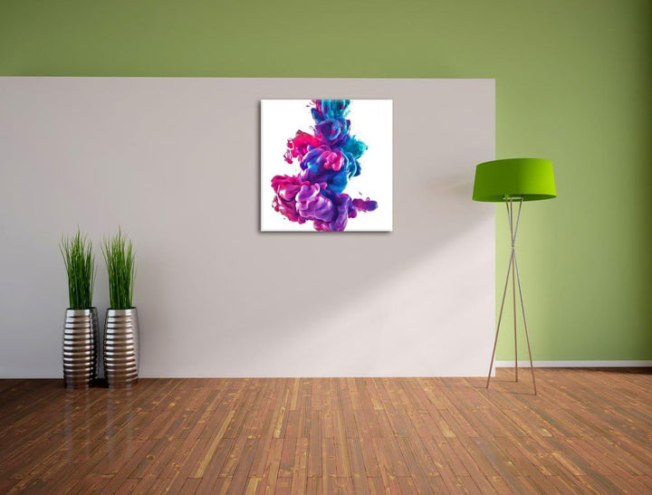 Pixxprint Cooler bunter Rauch als Leinwandbild Quadratisch/Grösse: 70x70 / Wandbild/Kunstdruck/ferti