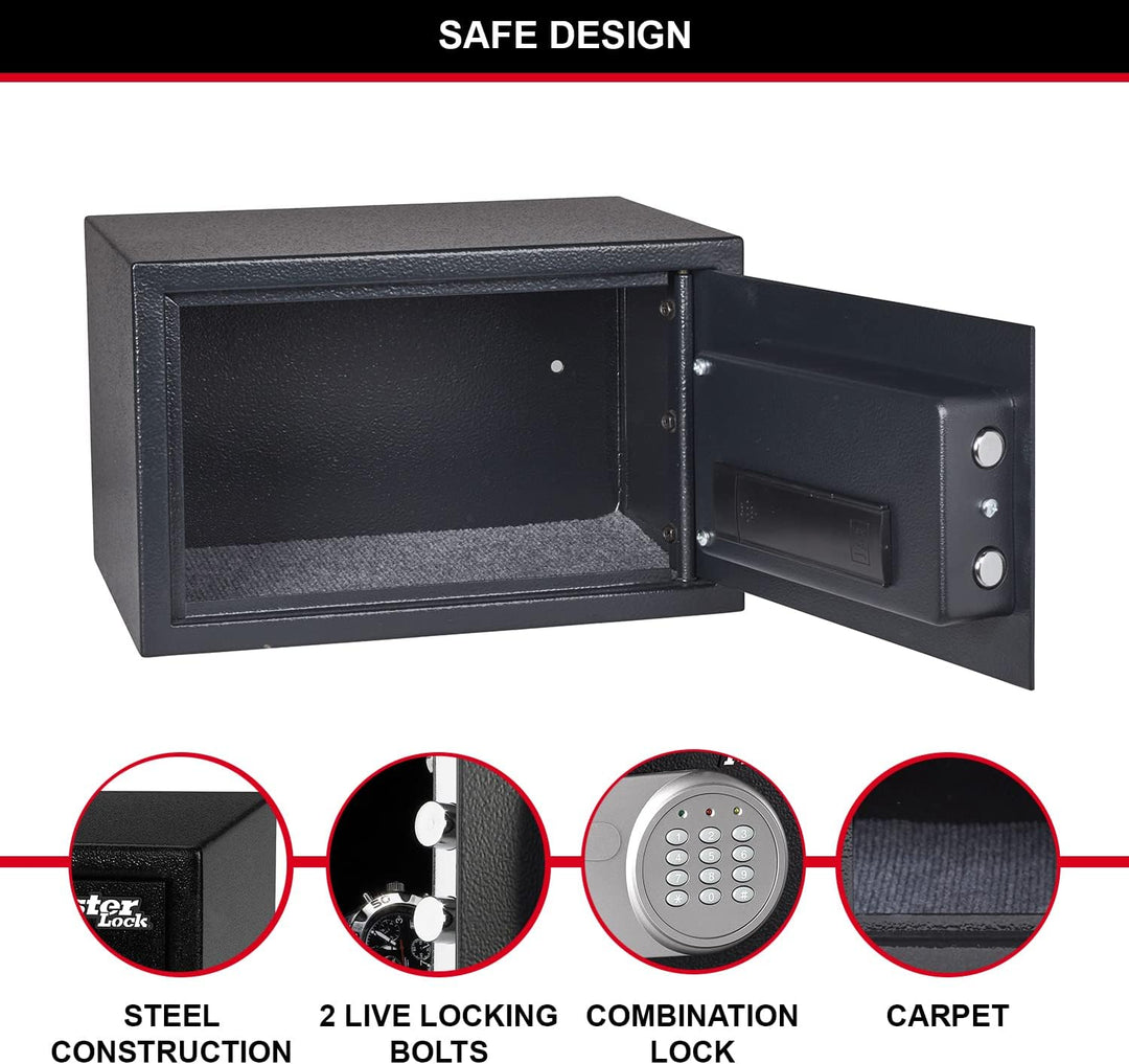 Master Lock Tresor mit Zahlenschloss, elektronische Kombination, 16 L, 22 x 35 x 27 cm Kombinationss