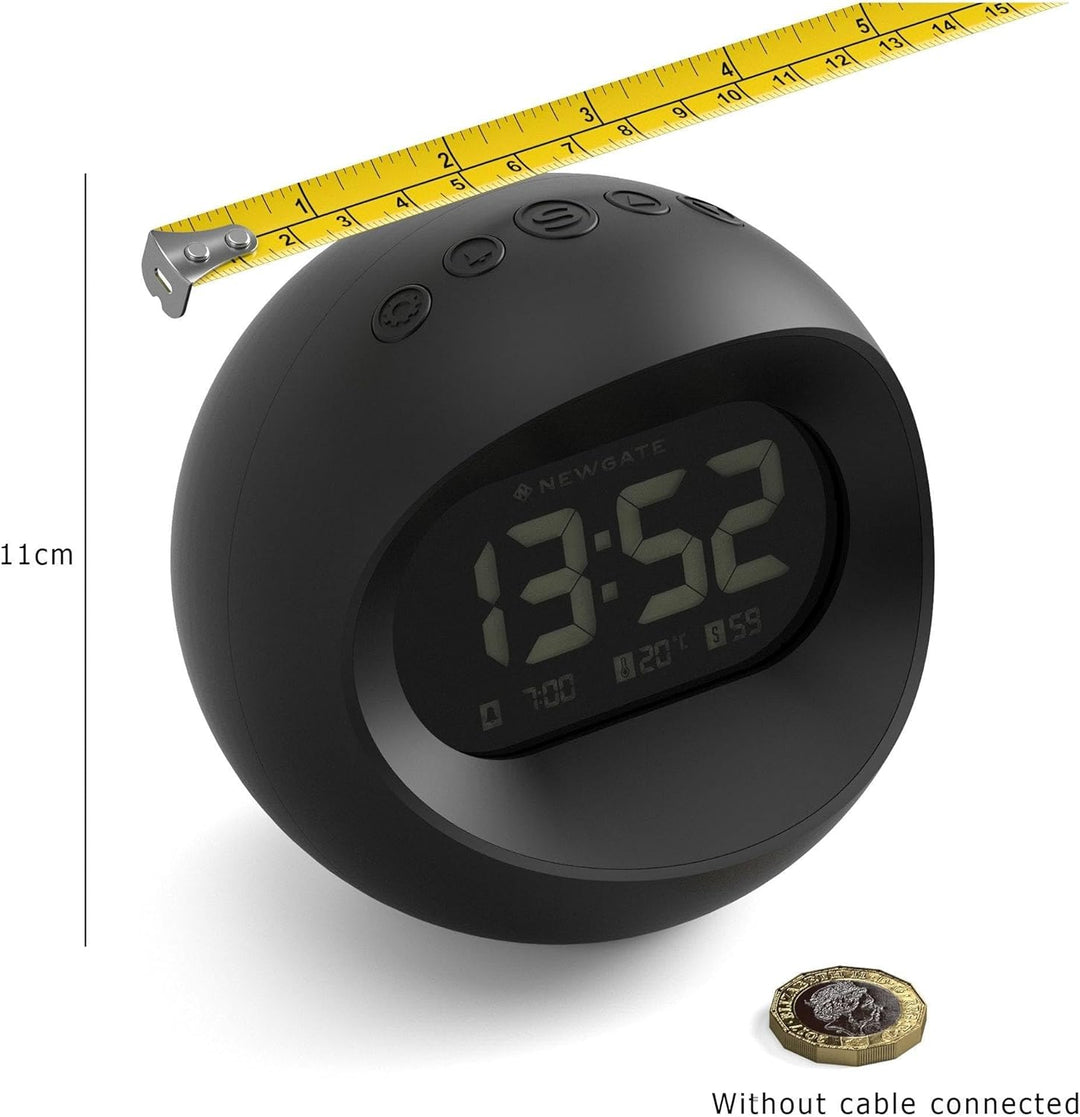 NEWGATE® Digital Centre of The Earth Wecker (Schwarz mit schwarzem LCD-Display) Black With Black Lcd
