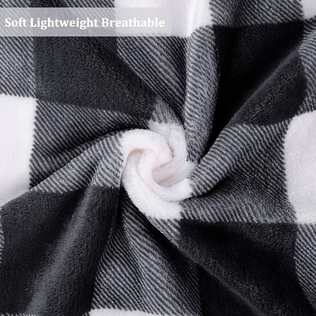 PiccoCasa Karierte Decke Wolldecke Grosse Decke Tagesdecke Fleecedecke Warme & weiche Wohn- & Kusche