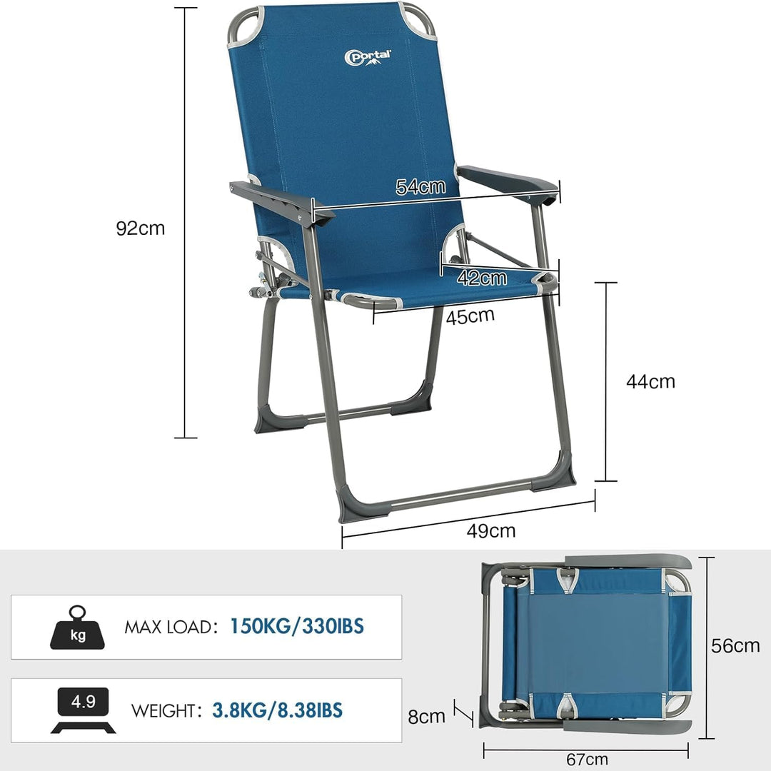 Portal Campingstuhl faltbar Klappstuhl Camping bis 100kg belastbar leicht Angelstuhl Strandstuhl kla