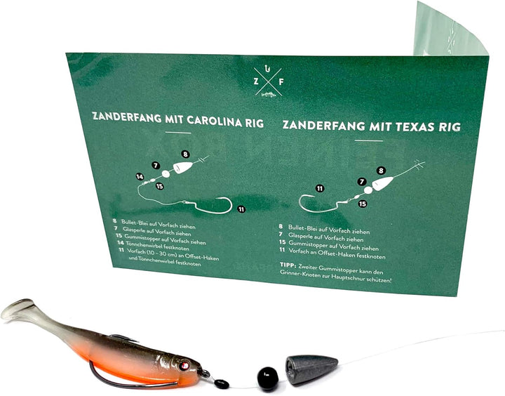 Zanderfang Finesse Angelset 95-teilig – Gummiköder Set mit 30 Gummifischen, Offset-Haken & Box – Dro