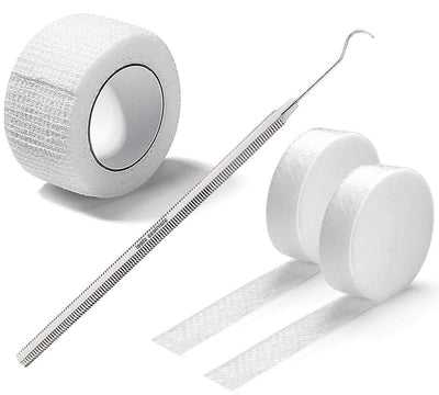 Kosmetex Wattehaken 2x Tamponade zum Einlegen in den Nagelfalz, 1x Zehenbinde als Zeh Schutz, Set 4