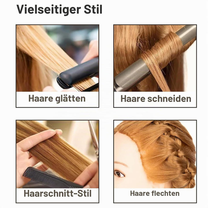 Übungskopf mit 70 % Echthaar, Stylingkopf, professioneller Puppenkopf mit kostenloser Klemme, 45,7 -