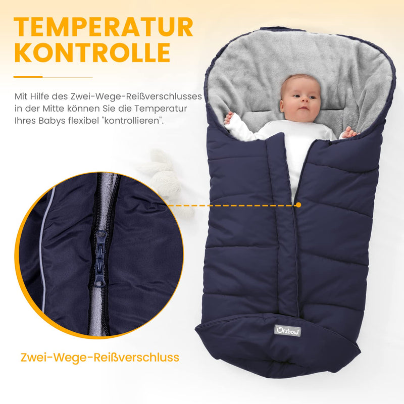 Orzbow Fusssack für Kinderwagen Buggy,Baby Fusssack Schlafsack,Babyfusssack für Babyschale,Winterfus