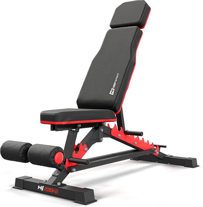 Hop-Sport Hantelbank HS-2090HB, Hantelbank vielseitig & stabil, multifunktionale und verstellbare Tr