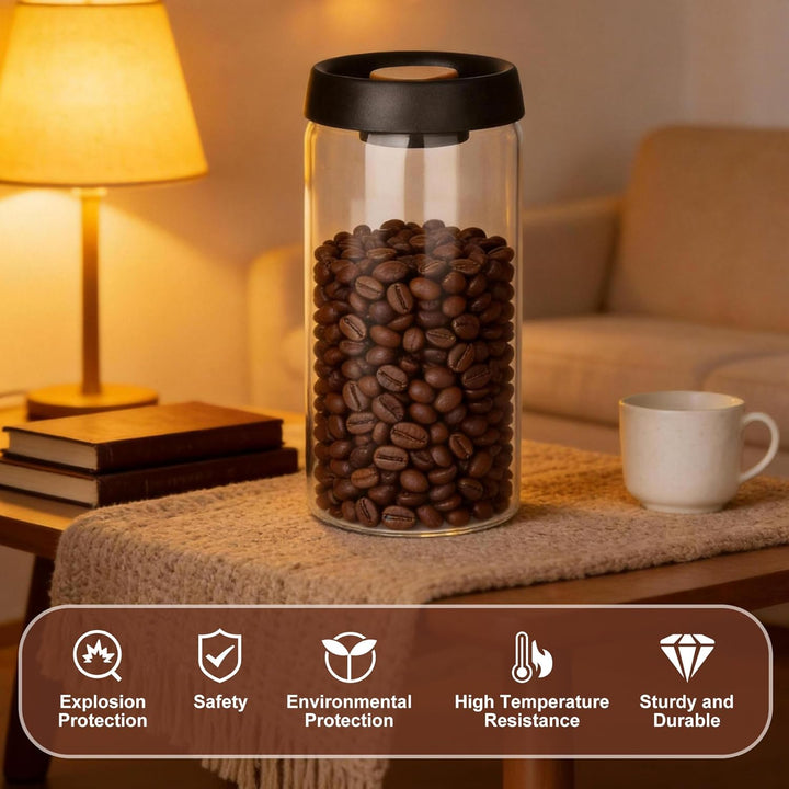 Kaffeebohnen behälter mit 1800 ml Fassungsvermögen, grossvolumiger Vakuum kaffeedose zur Aufbewahrun