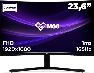 Millenium 24 Zoll Gaming Monitor mit 1ms Reaktionszeit, Curved Monitor FHD mit 1920x1080 Pixel Auflö