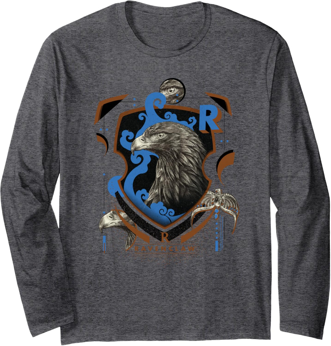Harry Potter Ravenclaw Shield Realistic Eagle Langarmshirt