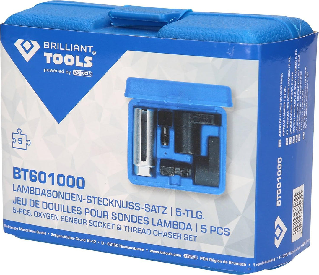 BRILLIANT TOOLS BT601000 Lambdasonden-Stecknuss-Satz | 5-tlg. [Powered by KS TOOLS]