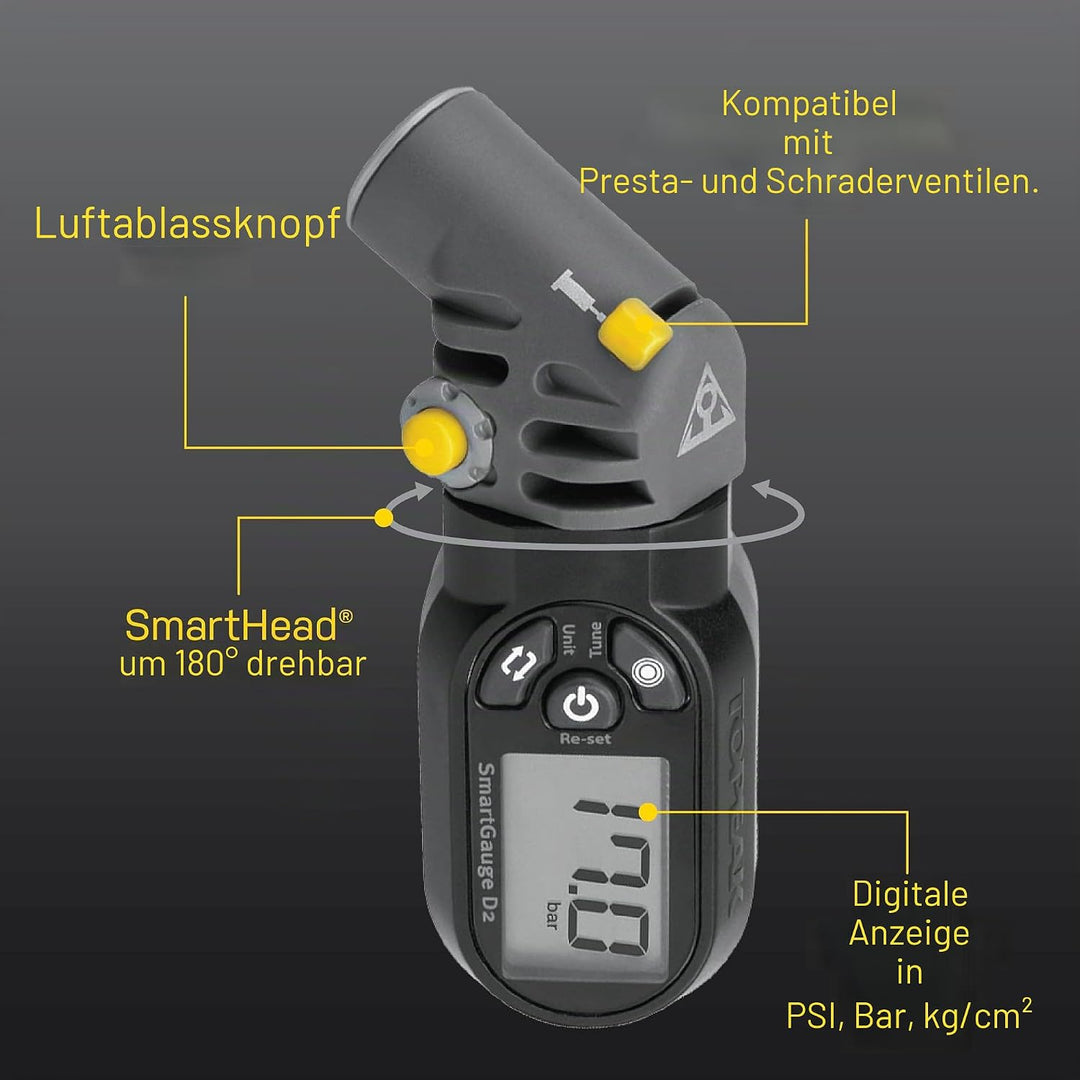 Topeak SmartGauge D2. Grey Einheitsgrösse, Grey Einheitsgrösse