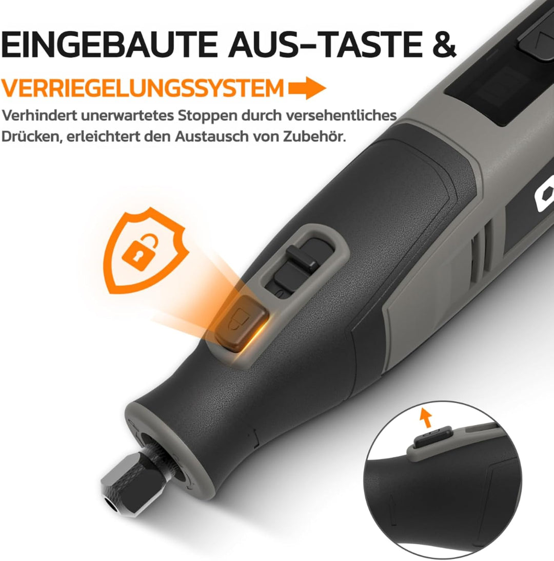 HARDELL 4V Akku Rotationswerkzeug Set mit 80 Zubehörteilen, 4000-mAh-Akku, 6 variable Geschwindigkei