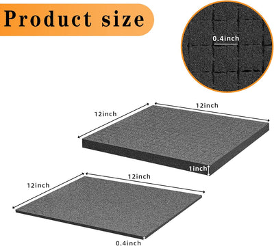 Rasterschaumstoff Würfelschaum -4 Stück 300 x 300 x 2.5 mm/4 Stück 300 x 300 x 10mm- Werkzeugkoffer