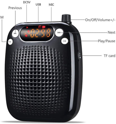 Stimmverstärker mit Mikrofon Tragbarer Sprachverstärker SHIDU S611 Mini-Lautsprecher mit UHF drahtlo